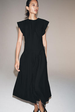 VESTIDO POPEL?N PLIEGUES ZW COLLECTION / Negro - Zara фото 12