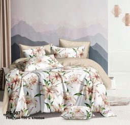Постельное белье - Поплин Премиум 507 Лилии Евро (молния) - Luteks фото 2