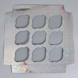 Цена за 5 шт. Коробка для капкейков, кондитерская упаковка с окном, 9 ячеек «Звёздочки», 25×25×10 см