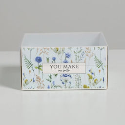 Цена за 5 шт. Коробка под бенто-торт с PVC крышкой You make me smile, 12 х 6 х 11.5 см - Дарите счастье фото 2