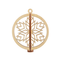 Заготовка для декорирования Mr. Carving КЛ-44 Подвеска объемная Шар фанера d 7 см х 0.3 см 3 снежинка  фото 3