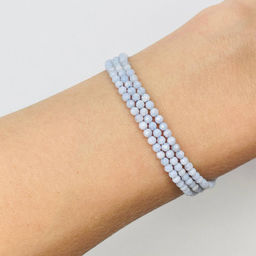 Бусины для украшений из Голубого агата (155 бусин) - Радуга самоцветов фото 2