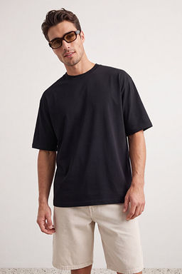 Unisex Siyah-Siyah Oversize 2li Paket Basic %100 Pamuklu T-Shirt TMNSS24TS00038 - Trendyolmilla фото 2