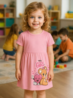 Платье для девочки розовый мишка 933п (110)