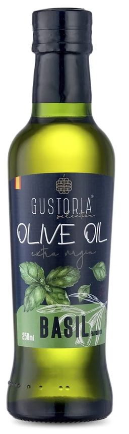 Масло оливковое "GUSTORIA" Extra Virgin с базиликом 250мл 1/12