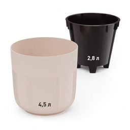 Кашпо для цветов со вставкой «Линель», 4.5 л, d=19 см, h=19 см, бежевое