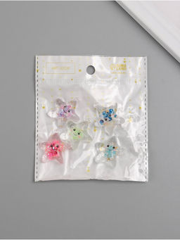 Цена за 5 шт. Подвеска для творчества акрил «Улыбчивая звёздочка», светится в темноте, 3×2.7×1 см, МИКС