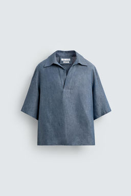 100% LINEN POLO SHIRT - Zara фото 6