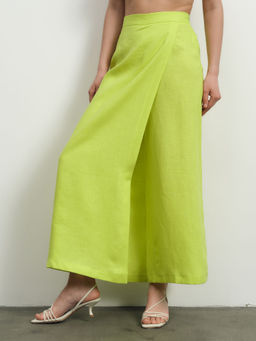 Юбка-брюки льняная 10990 лайм