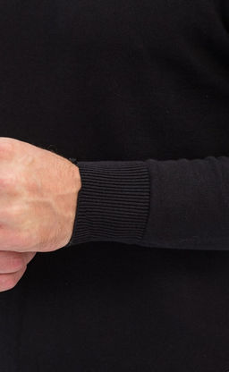 Джемпер мужской с отложным воротником и планкой на пуговицах F221-15-22021 чёрный - Fine joyce фото 6