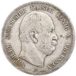 Монета 5 марок 1875 года В Германия (Пруссия)