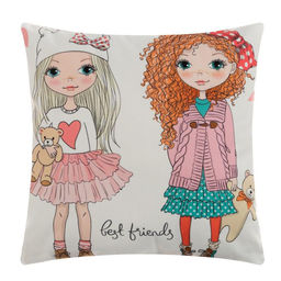 Наволочка декоративная Этель Девичьи историиЛучшие друзья 40х40 см, велюр