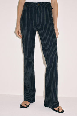 JEANS ZW COLLECTION FLARE TIRO ALTO RAYAS / Azul - Zara фото 2