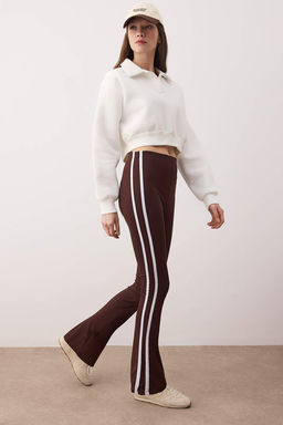 Siyah Dalg?c/Scuba Kumas Serit Detayl? Ispanyol Paca Yoga Orme Spor Tayt THMAW26TY00014 - Trendyolmilla фото 16