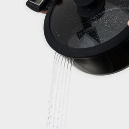 Крышка Magistro, d=20 см, со сливом, с силиконовым ободком и ручкой, жаропрочное стекло