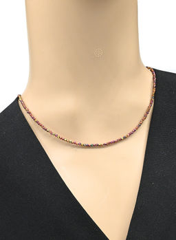 Чокер из циркона шарик гр.2мм цв.хамелеон, 38см