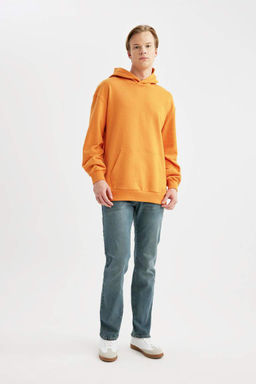 Базовая толстовка Comfort Fit с капюшоном - Defacto фото 5