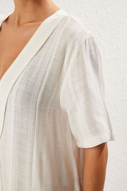 Kahverengi Dokuma Baglama Detayl? Maxi Plaj Elbise TBESS25EL00022 - Trendyolmilla фото 10