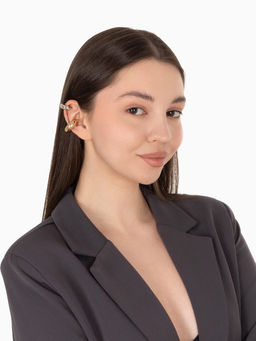 Серьги «Каффы» набор 2 шт., бублики, цвет серебро с золотом