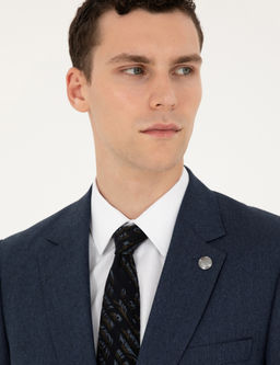 Lacivert Slim Fit Tak_m Elbise
