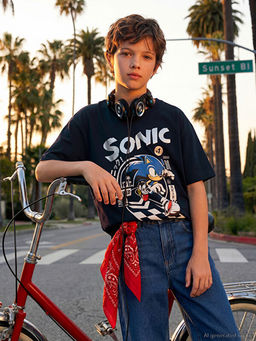 Sonic Bask?l? Erkek ?ocuk Ti??rt
