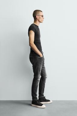 JEANS SKINNY FIT ROTOS / Gris - Zara фото 4