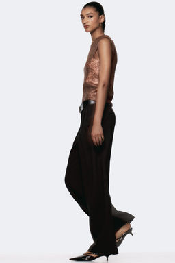 WIDE-LEG DARTED TROUSERS WITH BELT - Zara фото 2