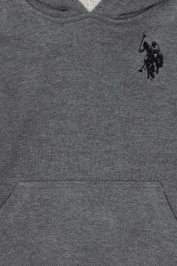 Базовый свитшот для мальчика антрацитовый меланж Неожиданная скидка в корзине - U.s. polo assn фото 3