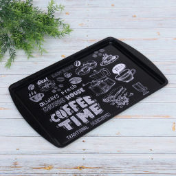 Поднос жестяной "Coffee time" 38*24см, черный