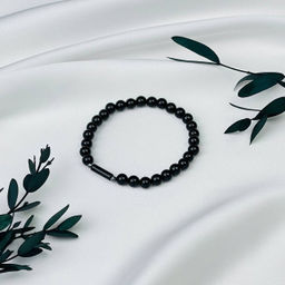 Браслет из черного Агата и Гематита 19 см