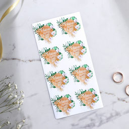 Цена за 8 шт. Приглашение на свадьбу в крафтовом конверте Тропики - Долго и счастливо фото 6