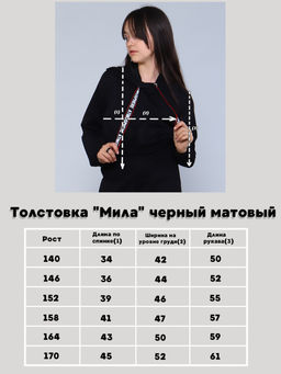 Ладошки / Толстовка Мила черный матовый  фото 5