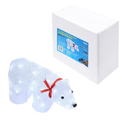 ULD-M3423-040/STA WHITE IP20 WHITE BEAR Фигура светодиодная Белый медведь, 35*22см, 40 светодиодов. Белый свет. Провод прозрачный. TM Uniel - Volpe фото 9