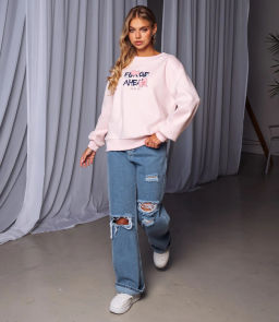Свитшот #КТ8505, светло-розовый - Dommod фото 4