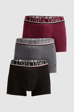Erkek Bordo 3l_ Boxer Tak_m_