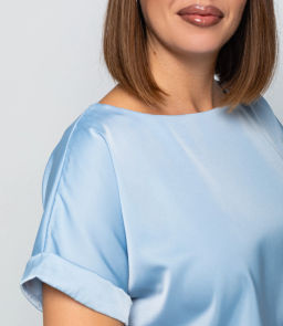 Блуза #ОКТ035001-1, светло-голубой