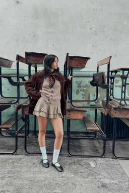 RIBBED TRIM CARDIGAN - Zara фото 2