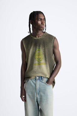 TANK TOP WITH CONTRAST PRINT - Zara фото 2