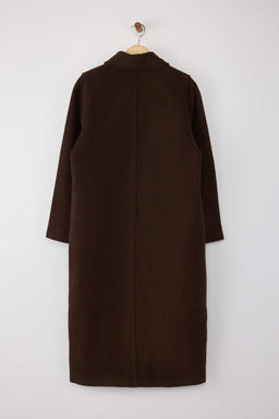 Kahverengi Mono Kapama Oversize Uzun Kaban TWOAW26KB00033 - Trendyolmilla фото 7