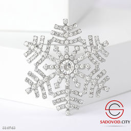 Брошь "Снежинки со стразами"