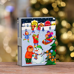 Цена за 5 шт. Подарочная коробка Книга Новогодние забавы 18,5 х 5 х 23,6 см - Simaland фото 2