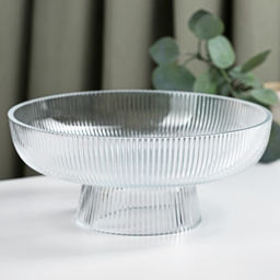Ваза для фруктов «Камелия», 26.3×11 см, стекло, прозрачная
