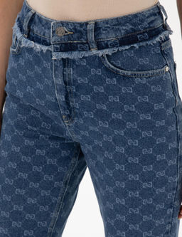 Koyu Mavi Mom High Waist Jean Pantolon