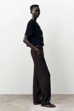 CONTRAST STITCH SHORT SLEEVE BLAZER - Zara фото 4