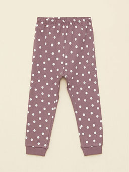 Bisiklet Yaka Uzun Kollu Bambi Bask?l? K?z Bebek Pijama Tak?m? - Waikiki фото 3