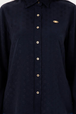 Женская темно-синяя рубашка с длинным рукавом - U.s. polo assn фото 13