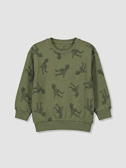 Dinozor Bask?l? Erkek ?ocuk Sweatshirt 2li