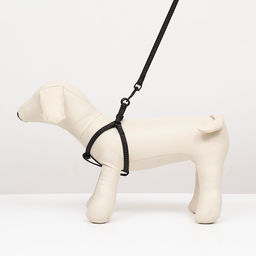 Комплект двухслойный, поводок 130 х 1 см, ОГ 25-38 см, чёрный - Пижон фото 7