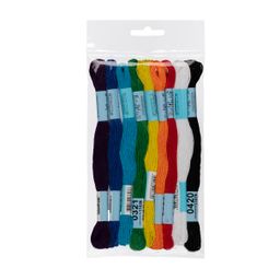 Нитки для вышивания Gamma набор мулине Ученический 100% хлопок 9 цв. x 8 м АССОРТИ