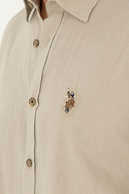 Мужская базовая рубашка цвета хаки с длинным рукавом Неожиданная скидка в корзине - U.s. polo assn фото 7